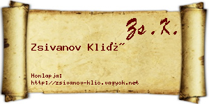 Zsivanov Klió névjegykártya